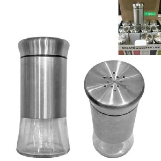 ΑΛΑΤΙΕΡΑ ΜΠΑΧΑΡΙΕΡΑ INOX- ΓΥΑΛΙ 11,5x5cm